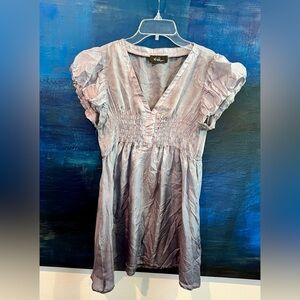 100% Silk Lavender Hombre Dyed Top by Wish